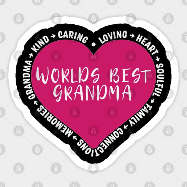 Worlds Best Grandma Sticker by Rosemarie Guieb Designs